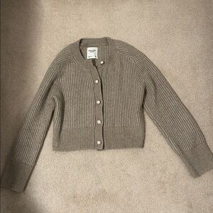 Wilfred Taupe Ribbed Knit Cardigan